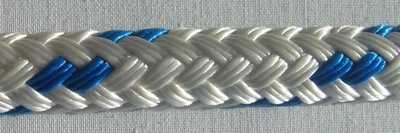 3/8" x 300' White with Blue Tracer